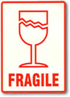 Fragile Packaging Sticker with Glass