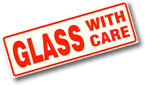 Glass With Care Sticker